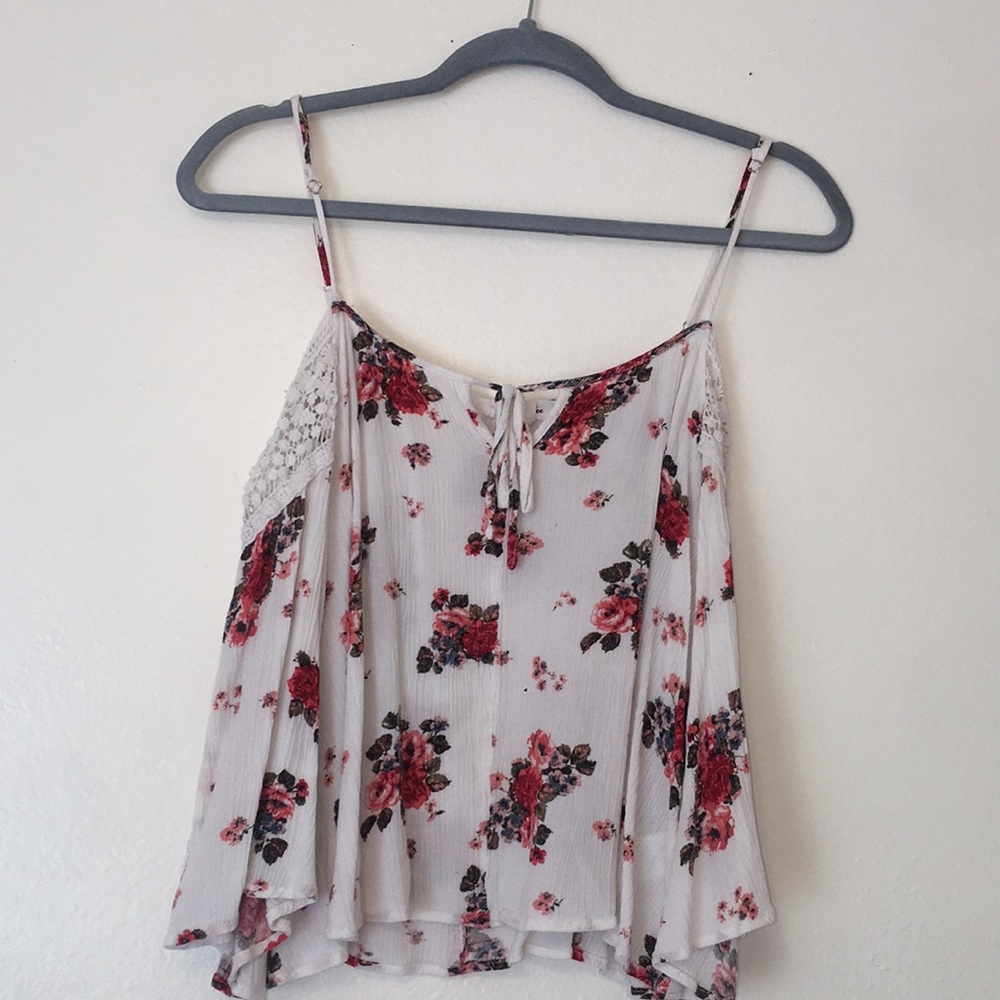 Off the shoulder floral shirt
